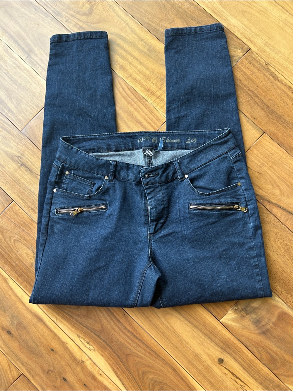 Apt. 9 Women's Navy Skinny Jeans with Zip Pocket Detail